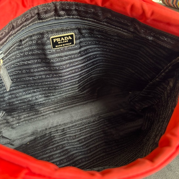 Prada Vintage Oversized Tessuto Nylon Tote in Red - Picture 7 of 9